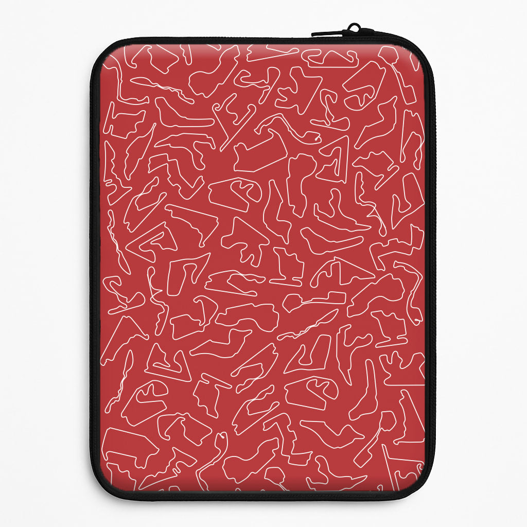 Track Outlines Red Laptop Sleeve