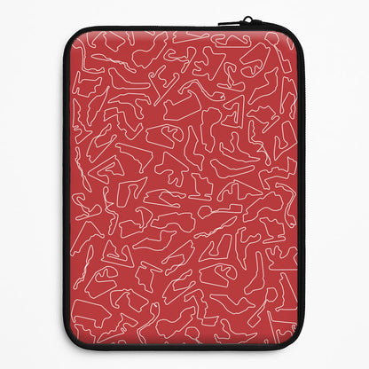 Track Outlines Red Universal Laptop Sleeve