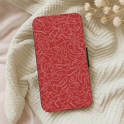 Track Outlines Red Wallet Phone Case