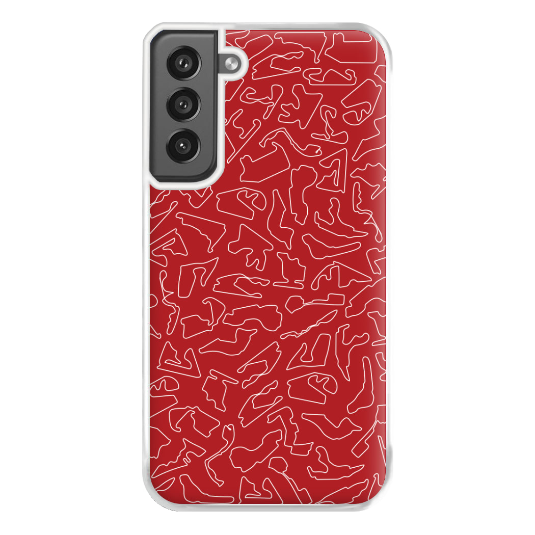 Track Outlines Red Phone Case for Galaxy S21FE