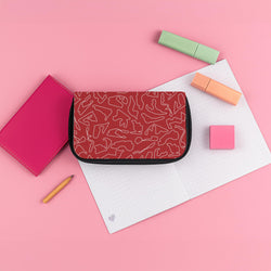 Track Outlines Red Pencil Case
