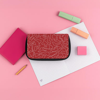 Track Outlines Red Pencil Case