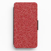Track Outlines Red Flip / Wallet Phone Case 1
