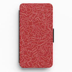 Track Outlines Red Flip / Wallet Phone Case