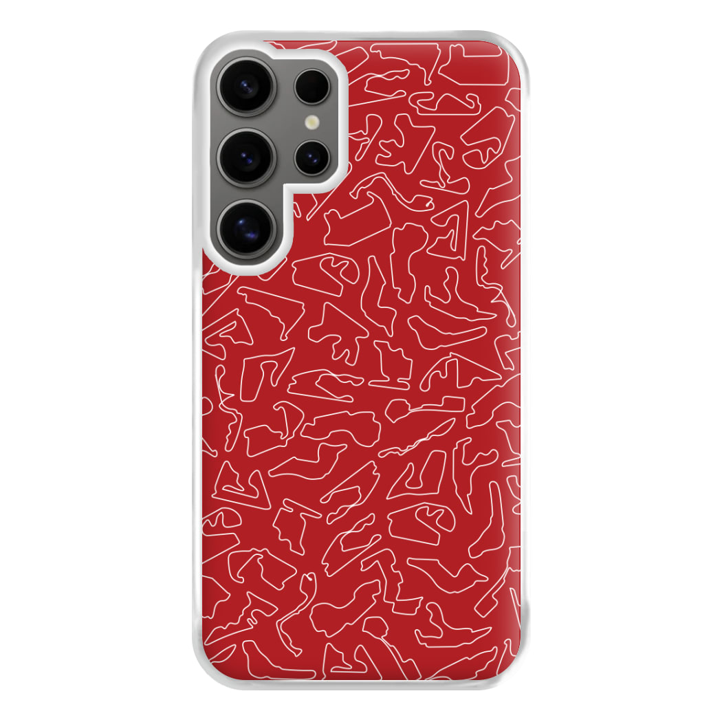 Track Outlines Red Phone Case for Galaxy S24 Ultra