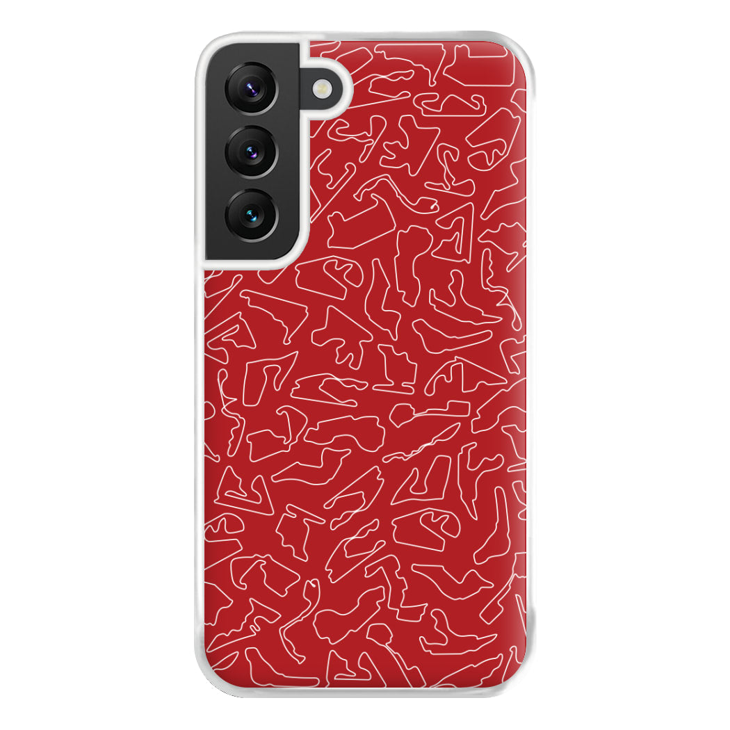 Track Outlines Red Phone Case for Galaxy S22 Plus