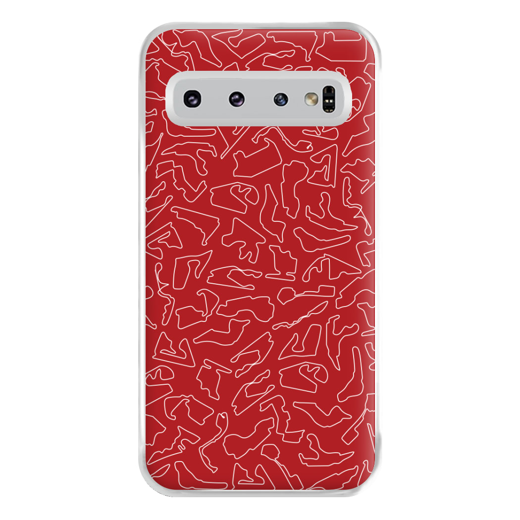 Track Outlines Red Phone Case for Galaxy S10 Plus