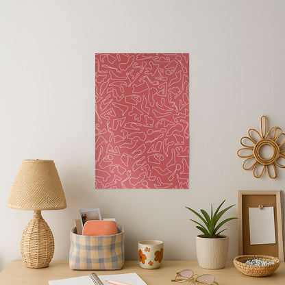 Track Outlines Red Art Print