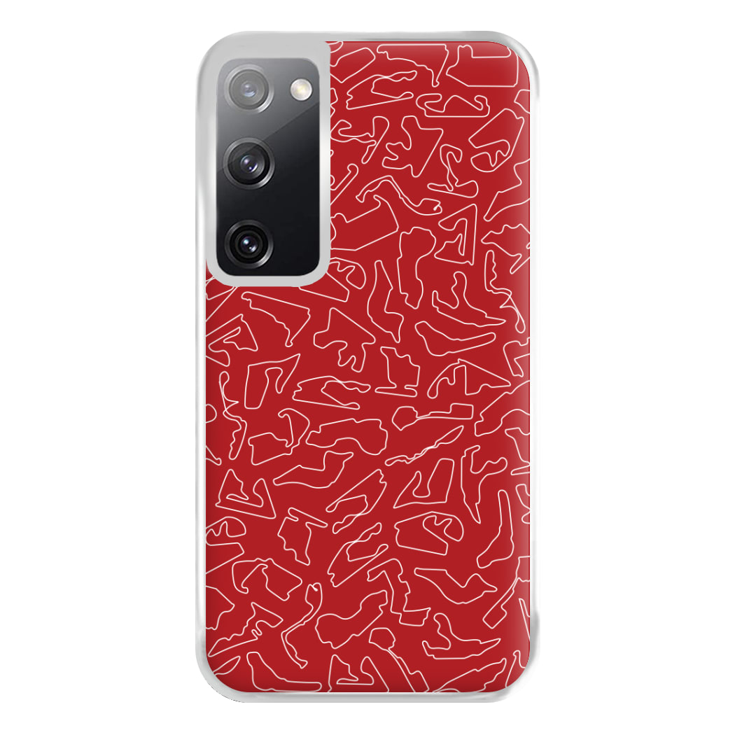 Track Outlines Red Phone Case for Galaxy S20