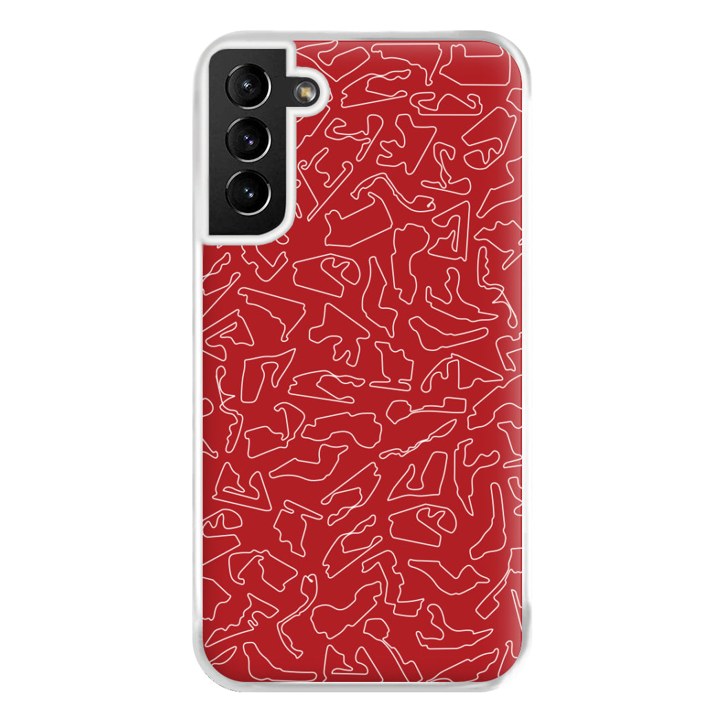 Track Outlines Red Phone Case for Galaxy S21 Plus