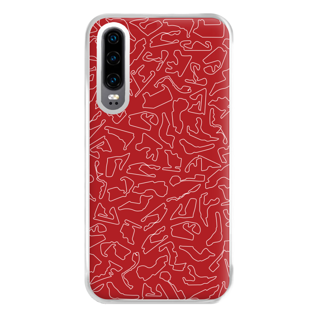 Track Outlines Red Phone Case for Huawei P30