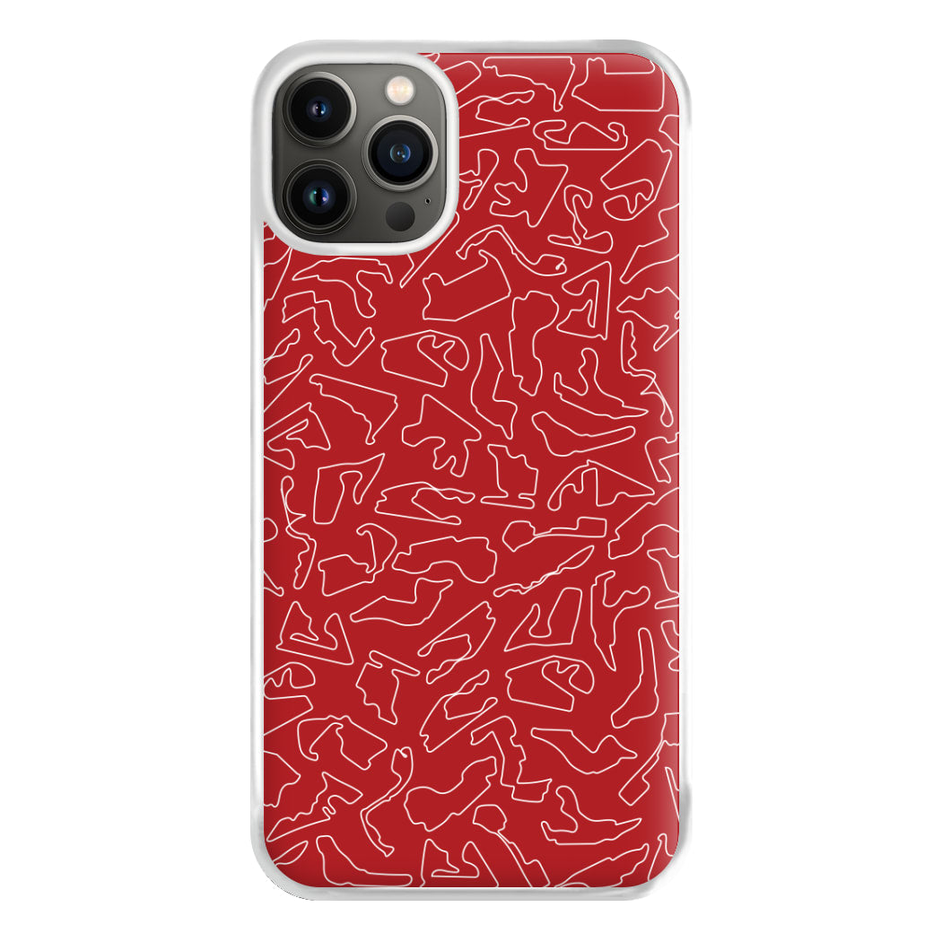 Track Outlines Red Phone Case for iPhone 13