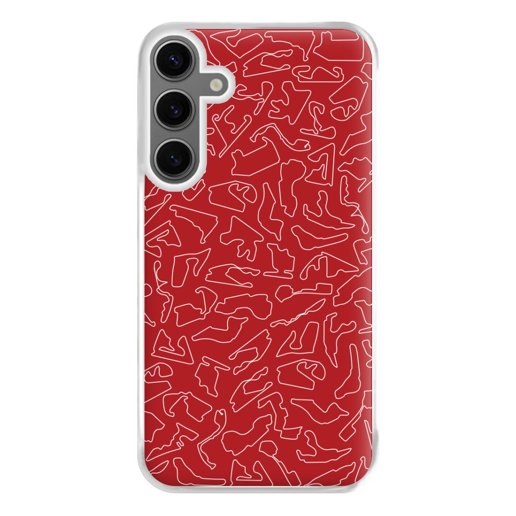 Track Outlines Red Phone Case for Galaxy S24FE