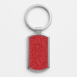 Track Outlines Red Silver Keyring