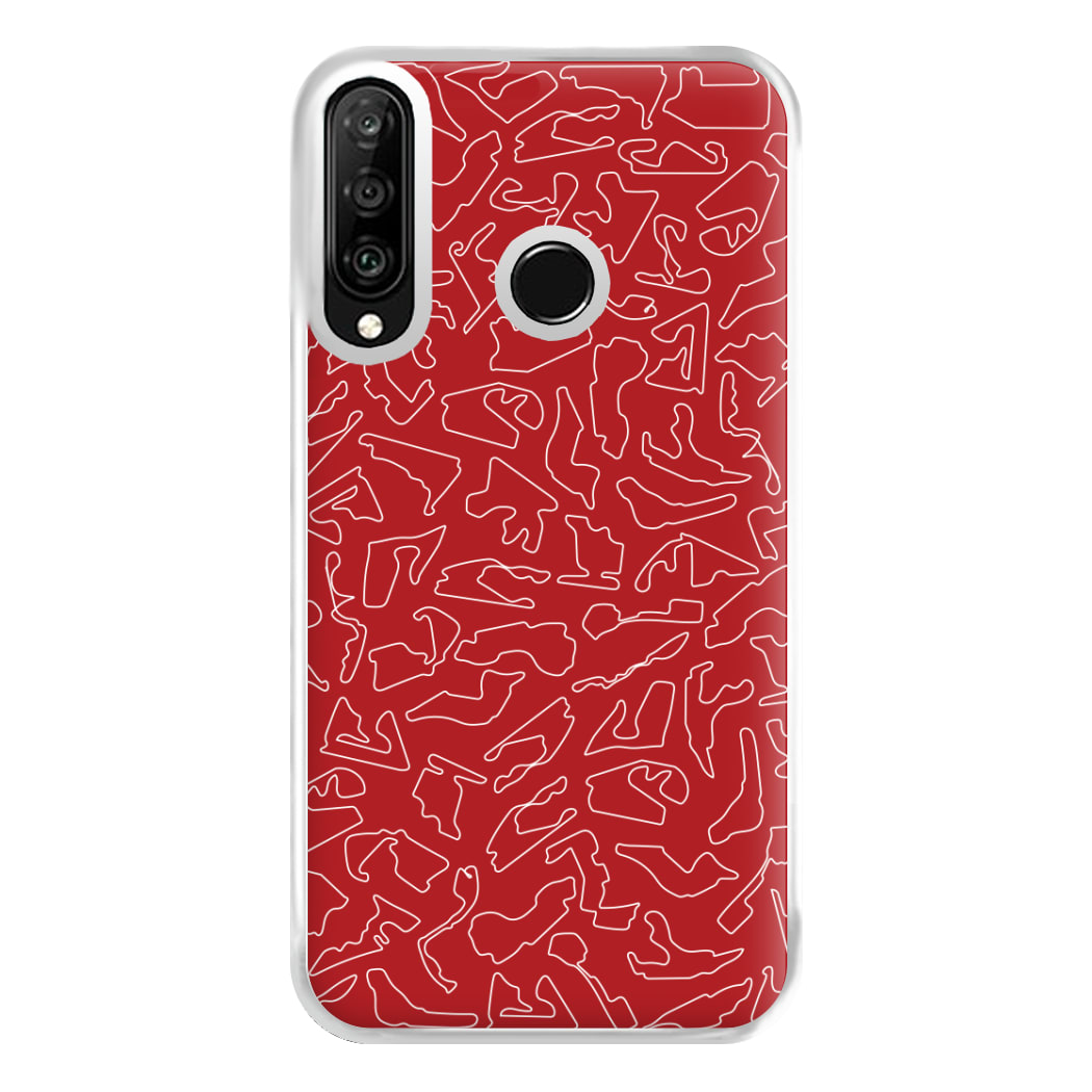 Track Outlines Red Phone Case for Huawei P30 Lite