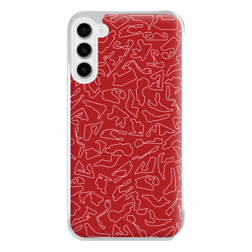 Track Outlines Red Phone Case for Galaxy S23FE