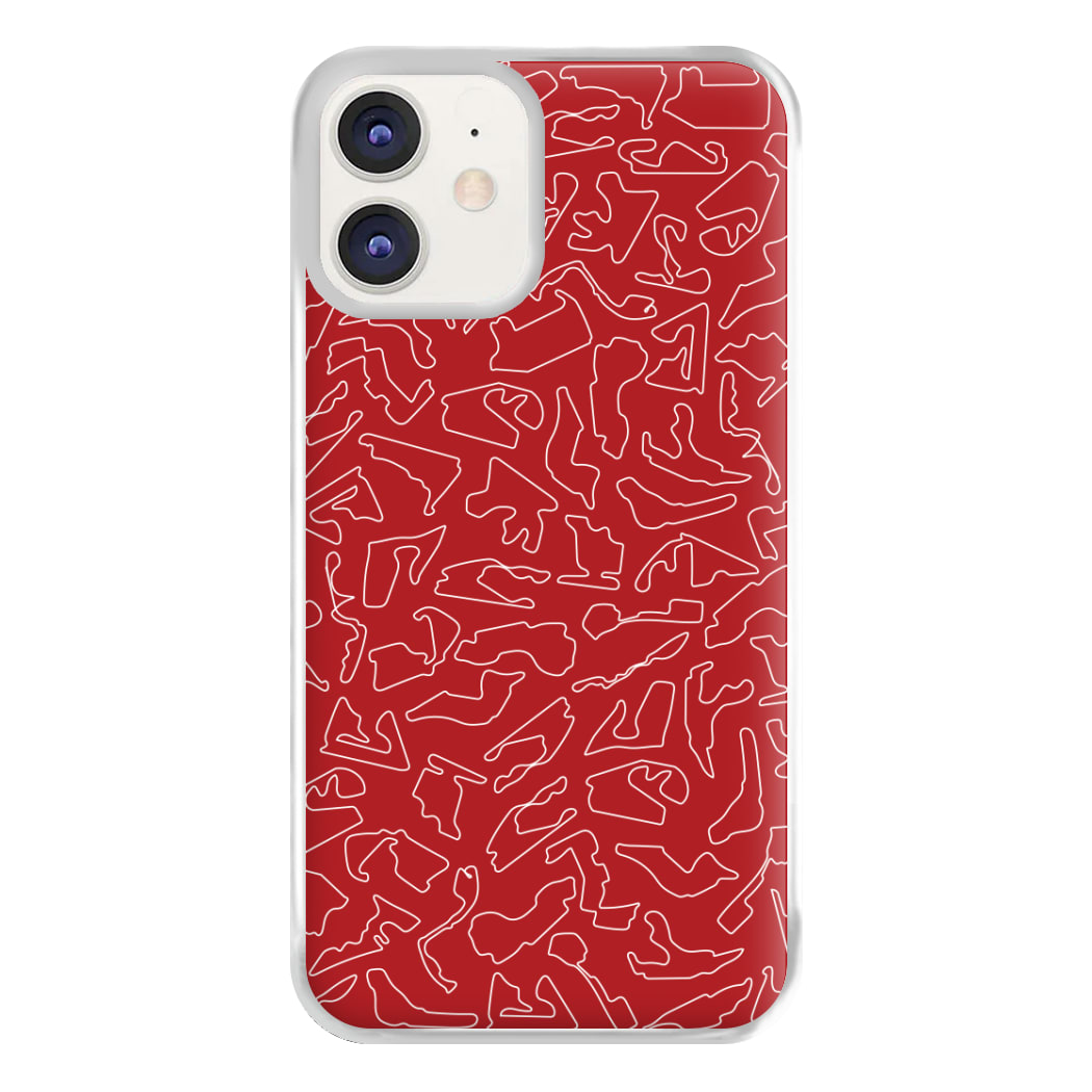 Track Outlines Red Phone Case for iPhone 11