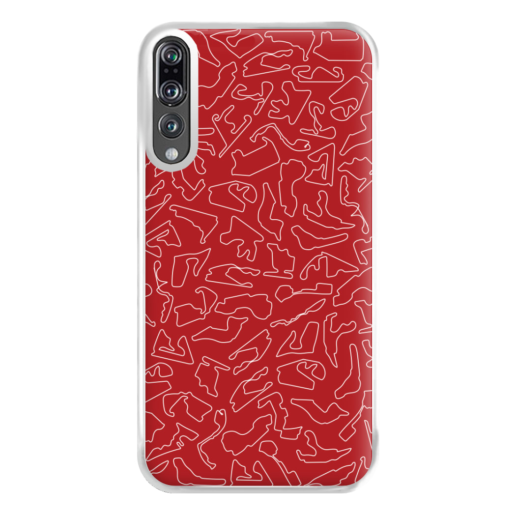 Track Outlines Red Phone Case for Huawei P20 Pro