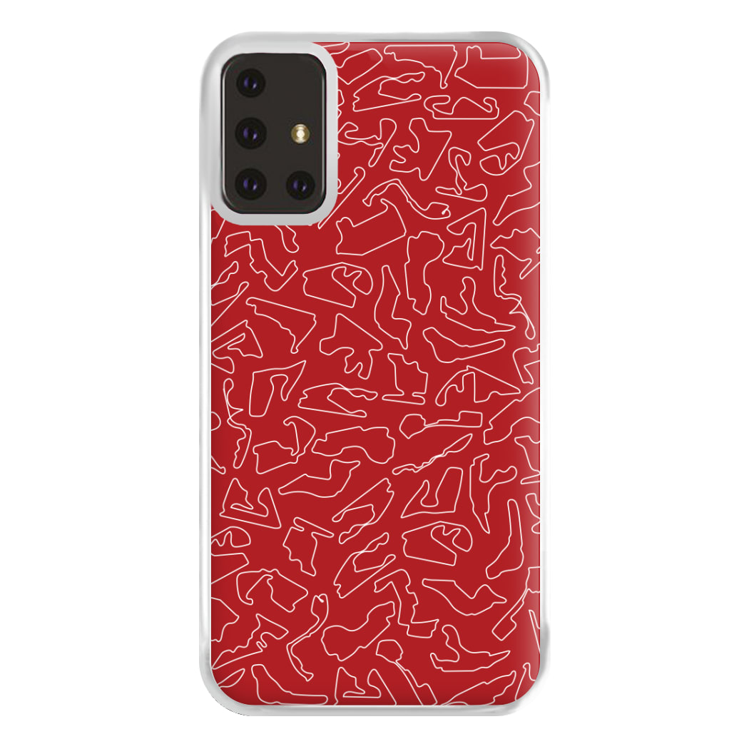 Track Outlines Red Phone Case for Galaxy A71