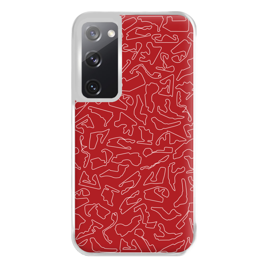 Track Outlines Red Phone Case for Galaxy S20FE