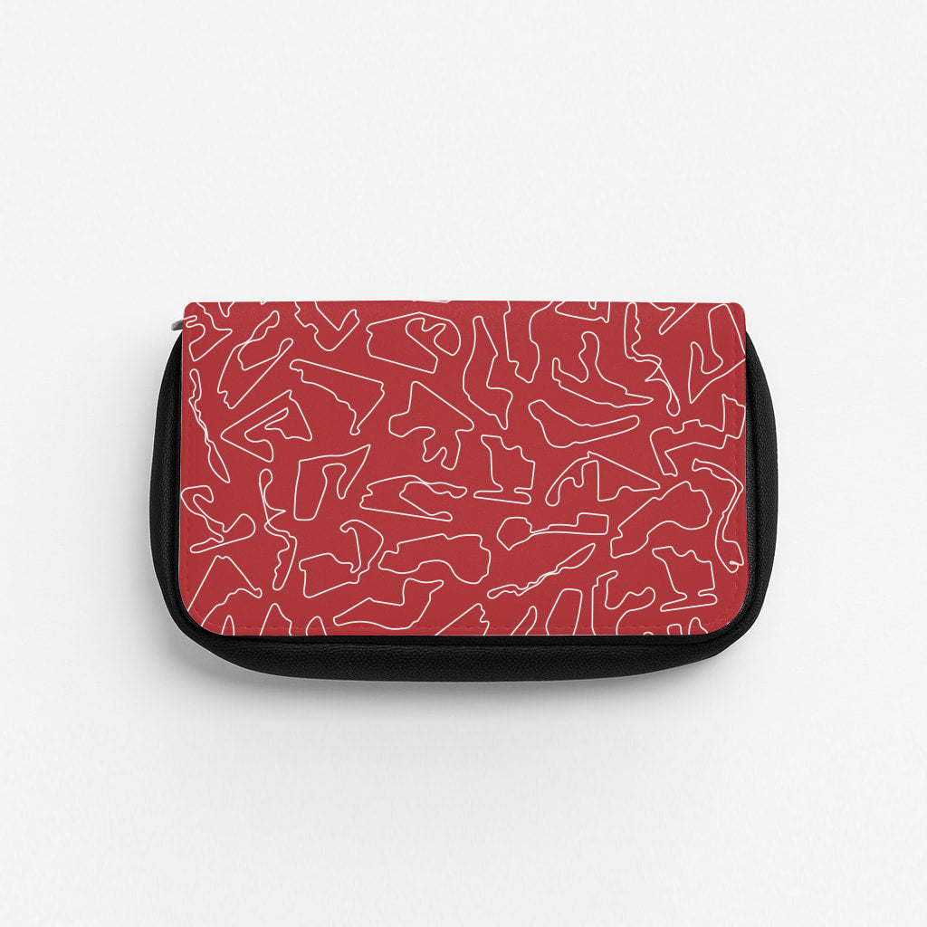 Track Outlines Red Pencil Case
