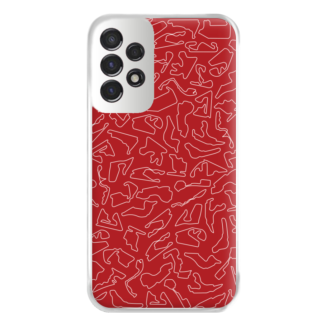 Track Outlines Red Phone Case for Galaxy A53