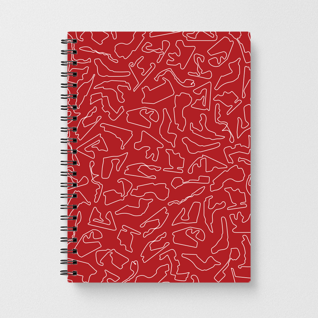 Track Outlines Red Notebook