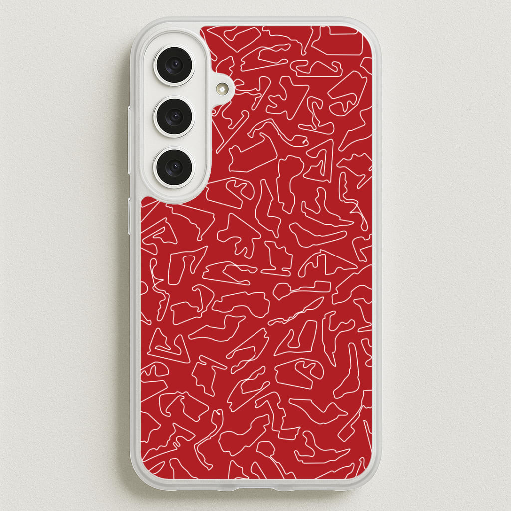 Track Outlines Red Phone Case for Galaxy S25FE