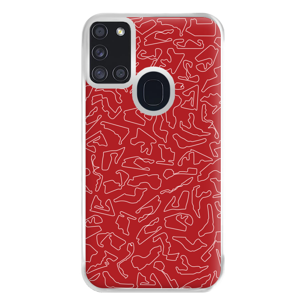 Track Outlines Red Phone Case for Galaxy A21s