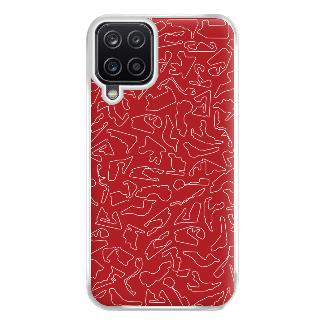 Track Outlines Red Phone Case for Galaxy A12