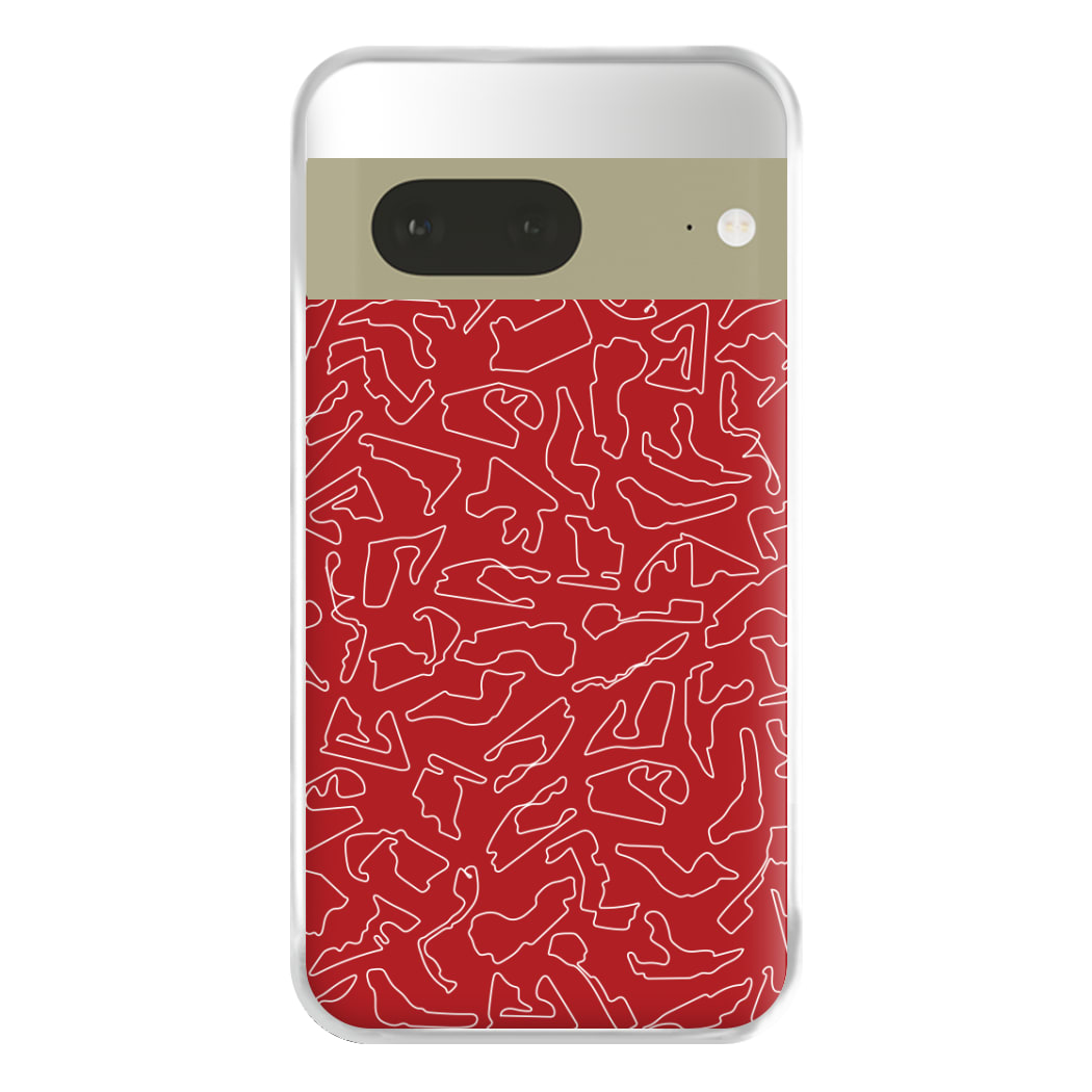 Track Outlines Red Phone Case for Google Pixel 7a