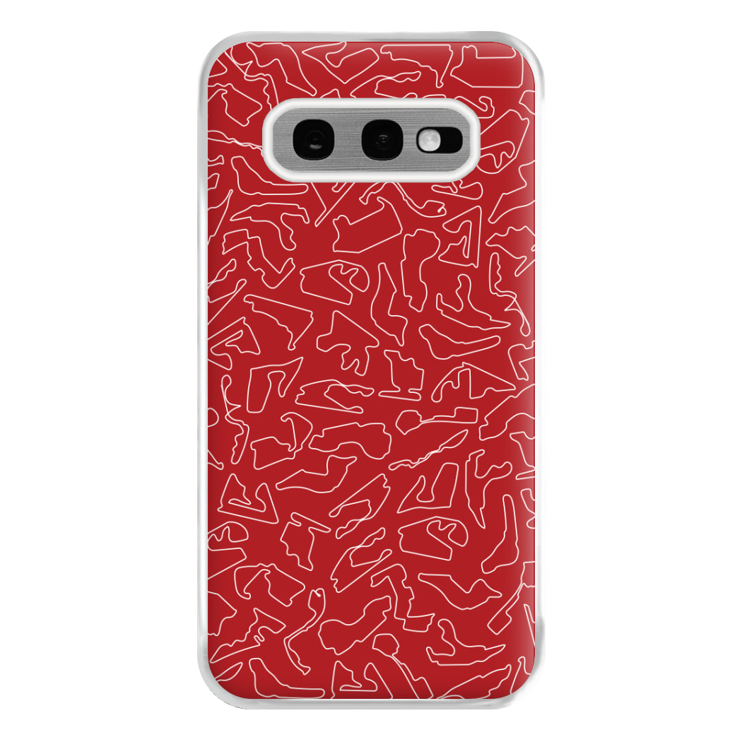 Track Outlines Red Phone Case for Galaxy S10e