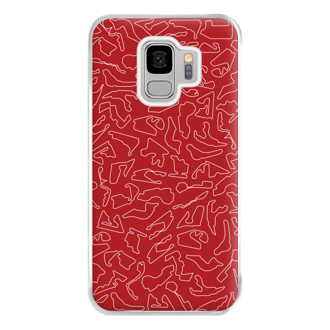 Track Outlines Red Phone Case for Galaxy S9 Plus