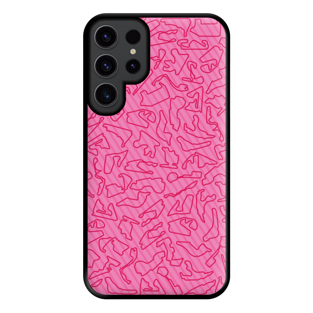 Track Outlines Pink Phone Case for Galaxy S23 Ultra