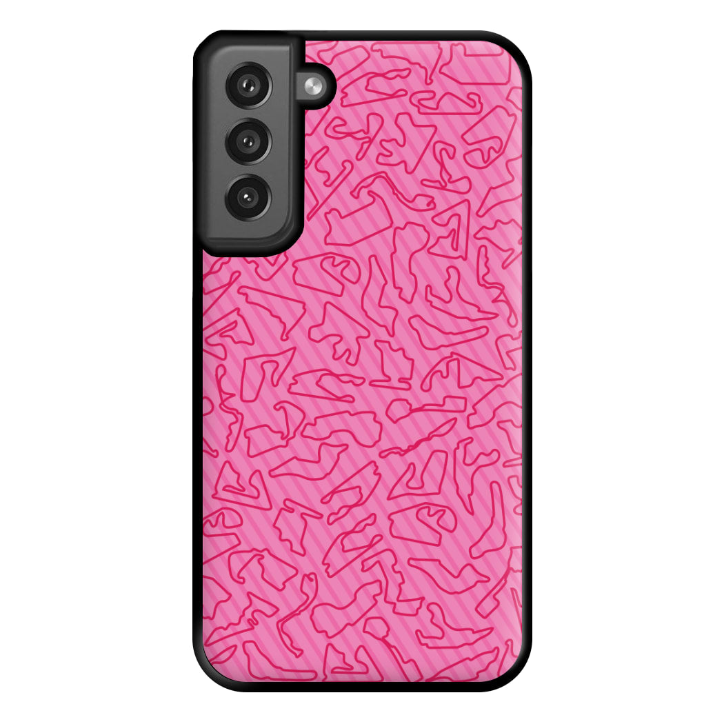 Track Outlines Pink Phone Case for Galaxy S21FE