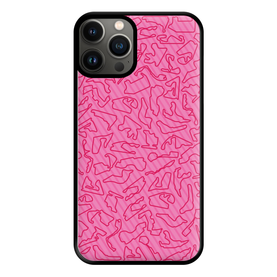 Track Outlines Pink Phone Case for iPhone 13 Pro Max