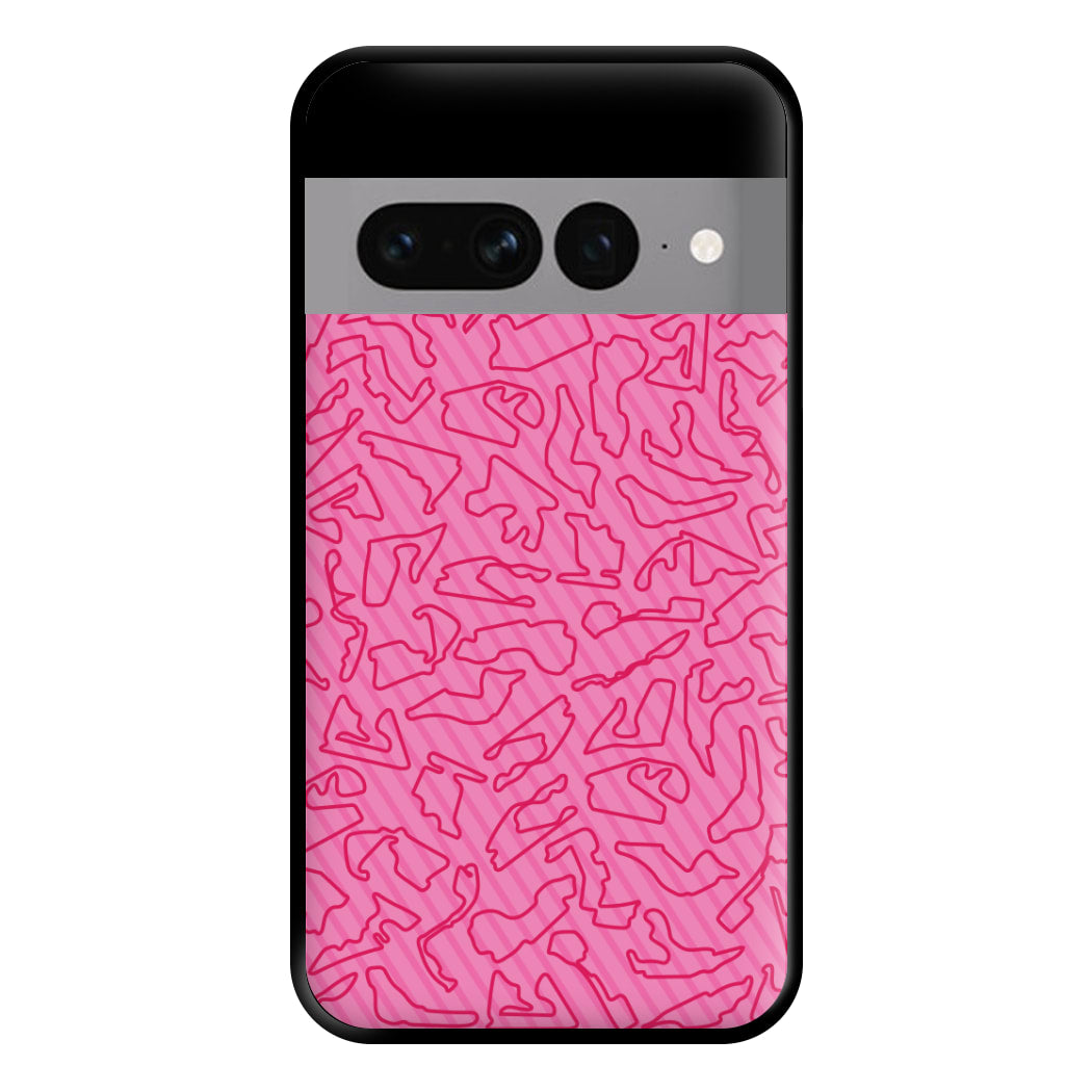 Track Outlines Pink Phone Case for Google Pixel 7 Pro