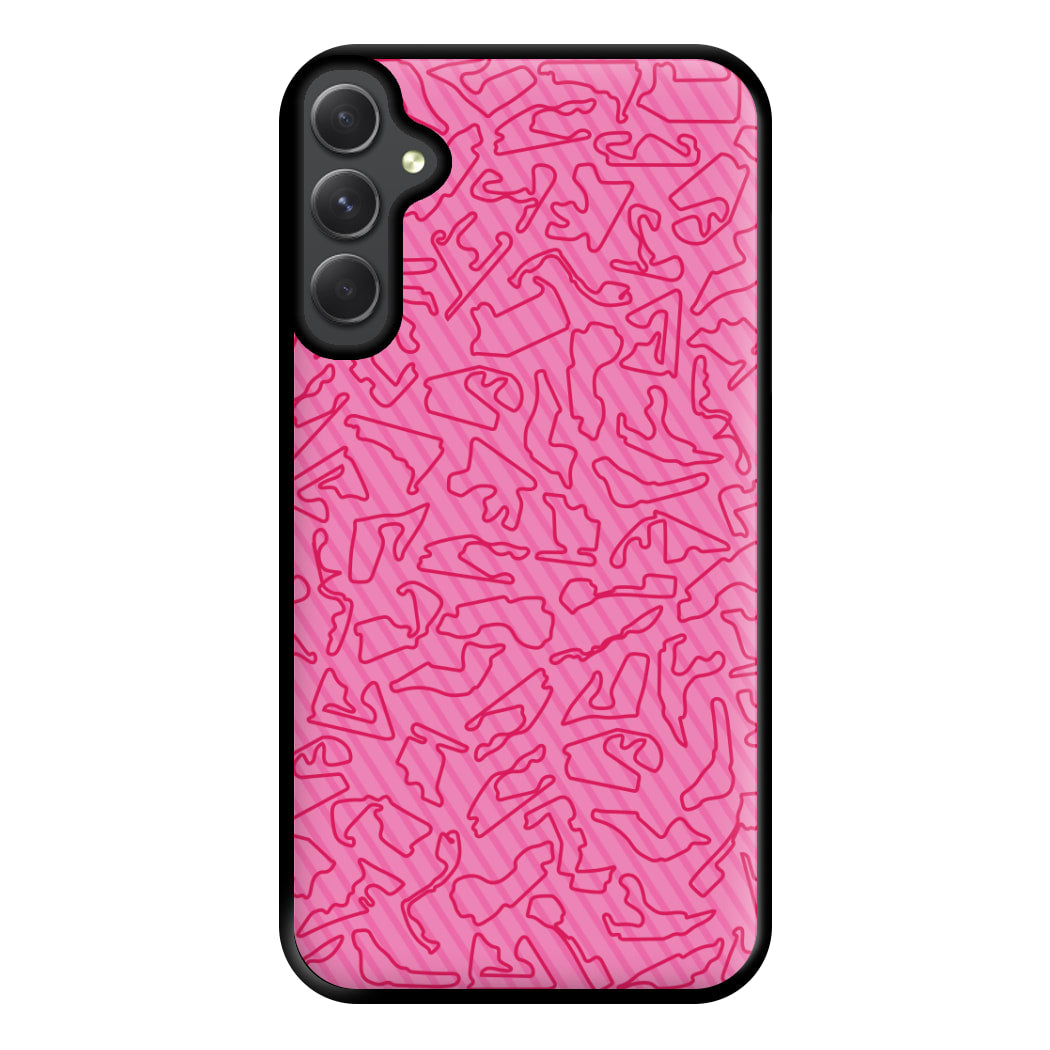 Track Outlines Pink Phone Case for Galaxy A54