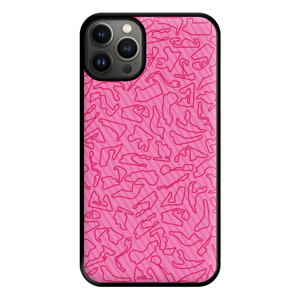 Track Outlines Pink Phone Case for iPhone 13