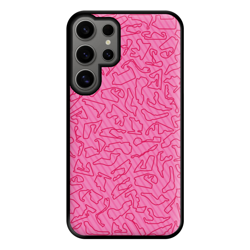 Track Outlines Pink Phone Case for Galaxy S24 Ultra