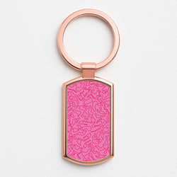 Track Outlines Pink Rose Gold Keyring