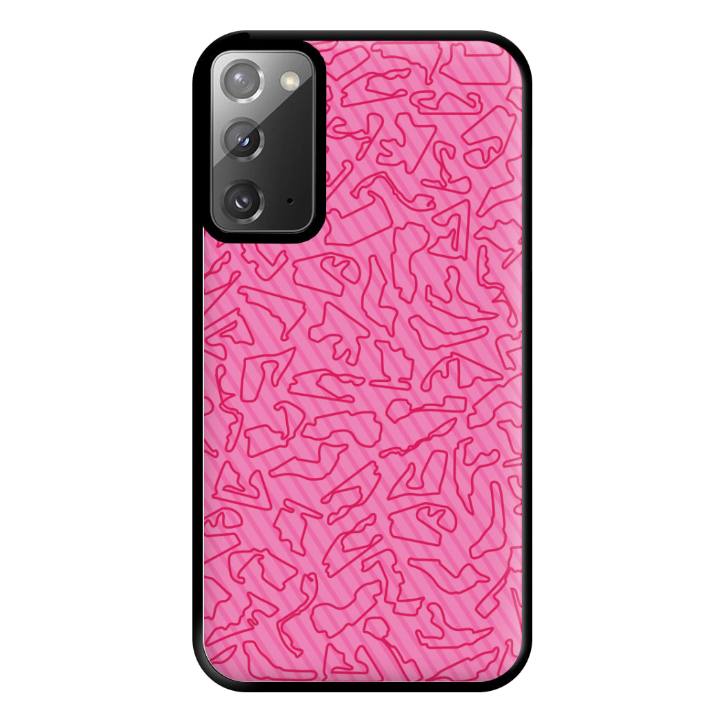 Track Outlines Pink Phone Case for Galaxy Note 20 Ultra