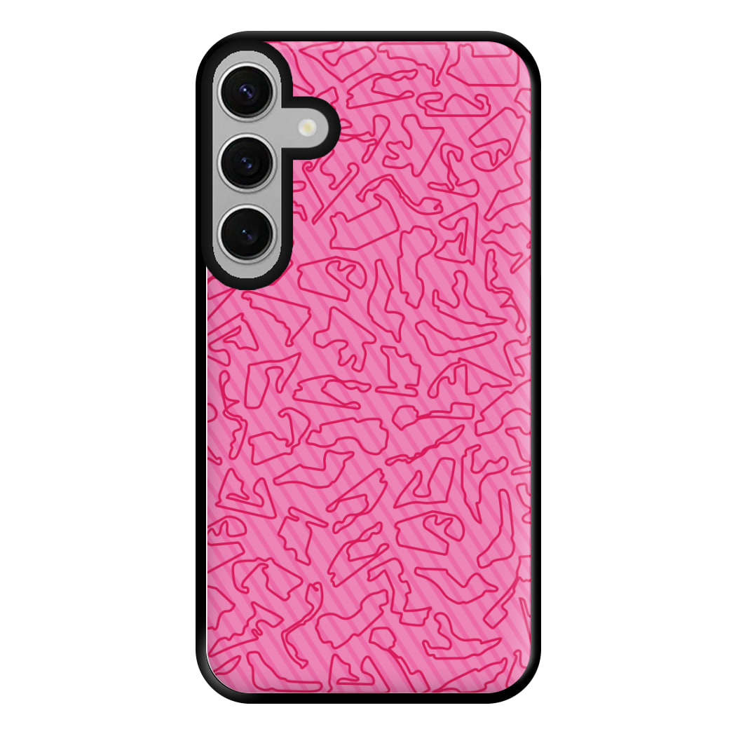 Track Outlines Pink Phone Case for Galaxy S24FE