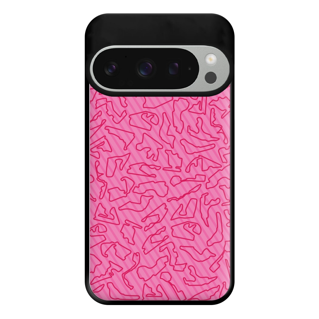 Track Outlines Pink Phone Case for Google Pixel 9 Pro XL