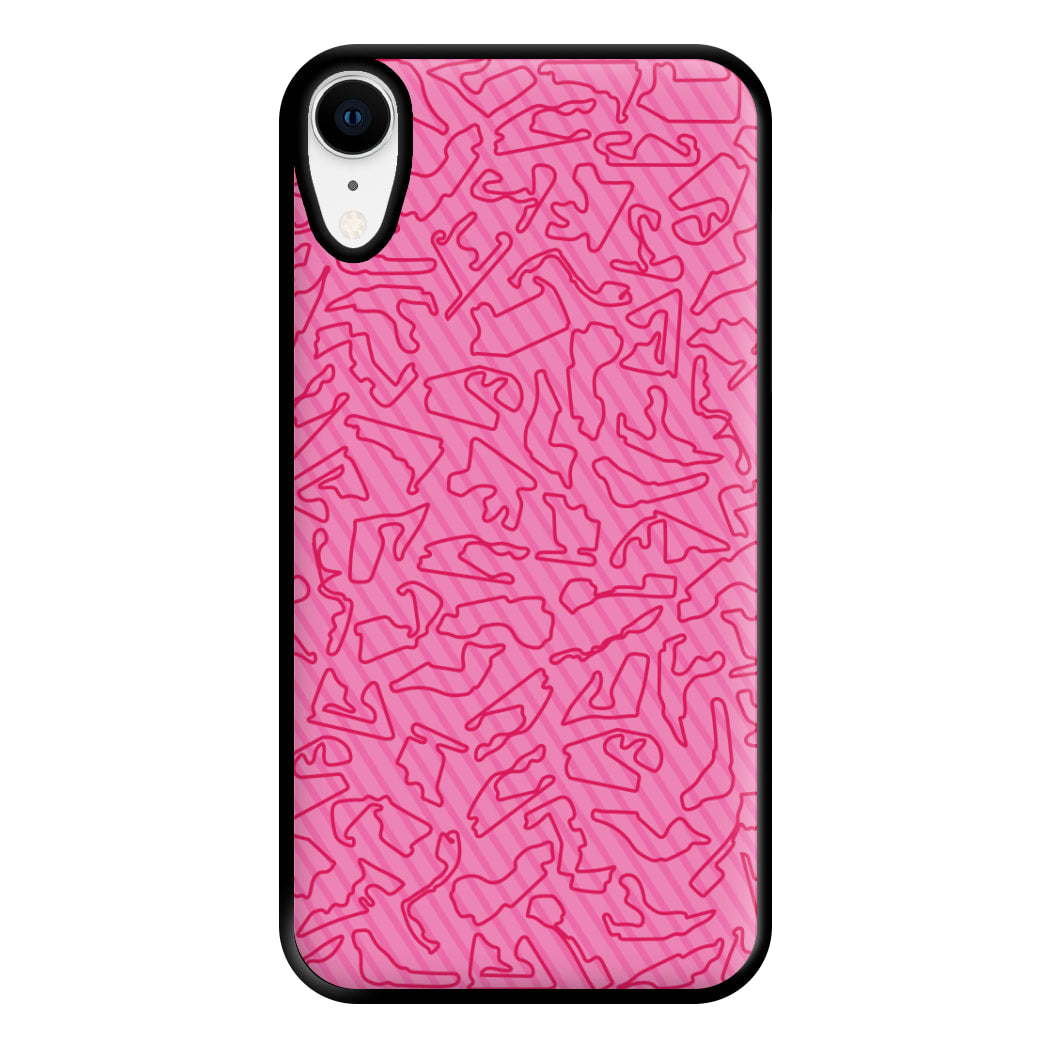 Track Outlines Pink Phone Case for iPhone XR