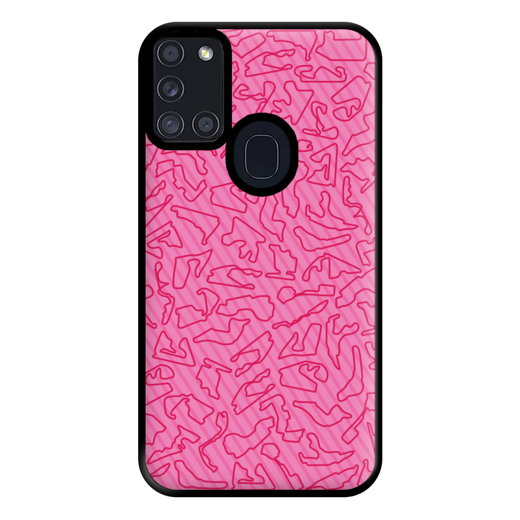 Track Outlines Pink Phone Case for Galaxy A21s