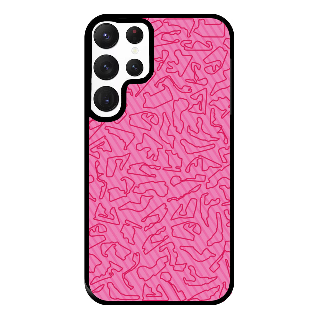 Track Outlines Pink Phone Case for Galaxy S22 Ultra