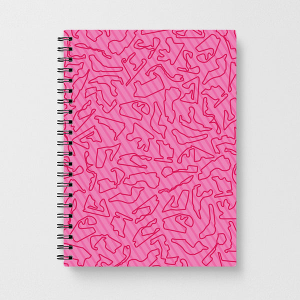 Track Outlines Pink Notebook