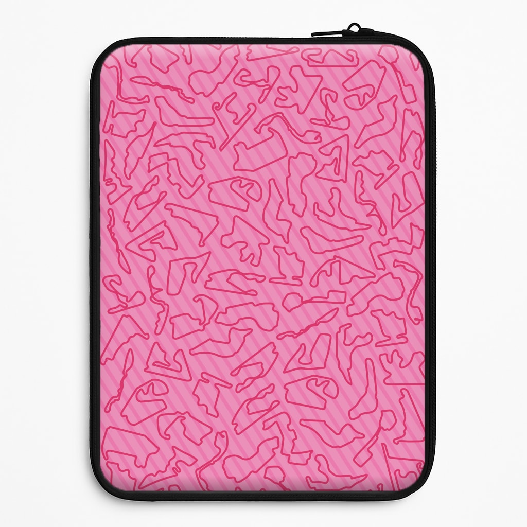 Track Outlines Pink Laptop Sleeve