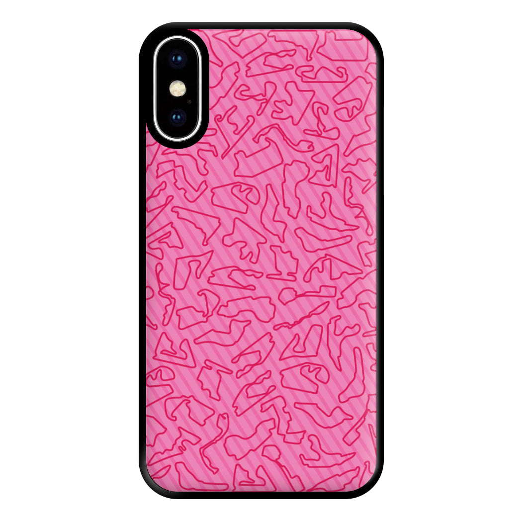 Track Outlines Pink Phone Case for iPhone XS Max